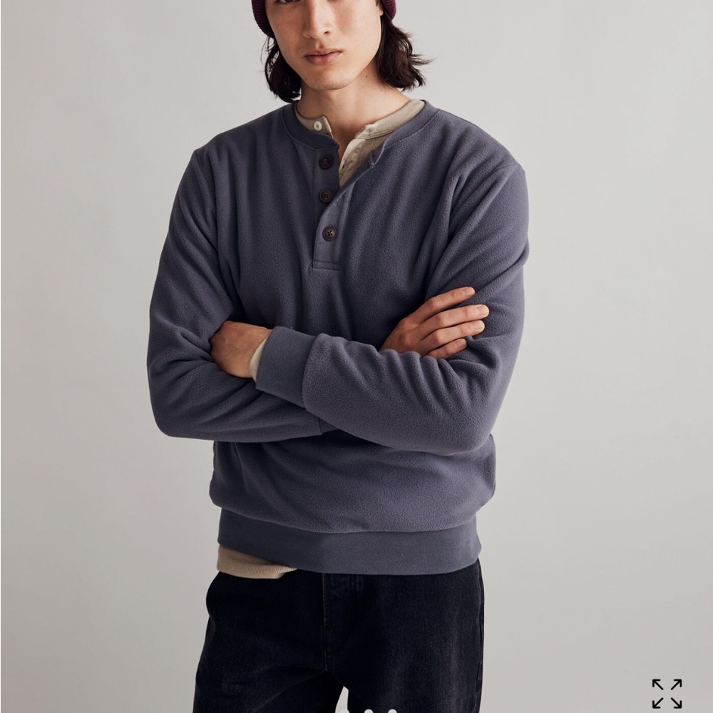Men's Purple Henley Sweatshirt
